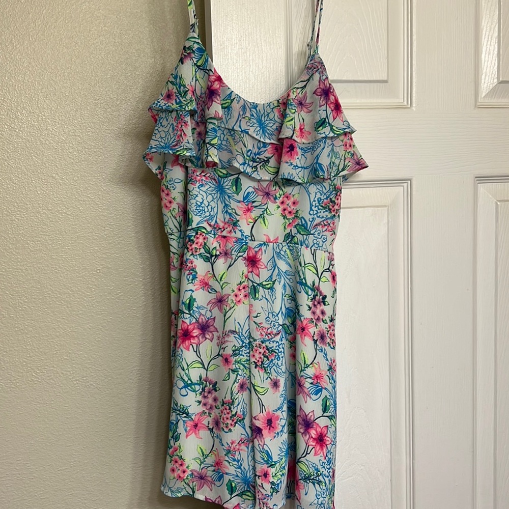 Lined floral romper